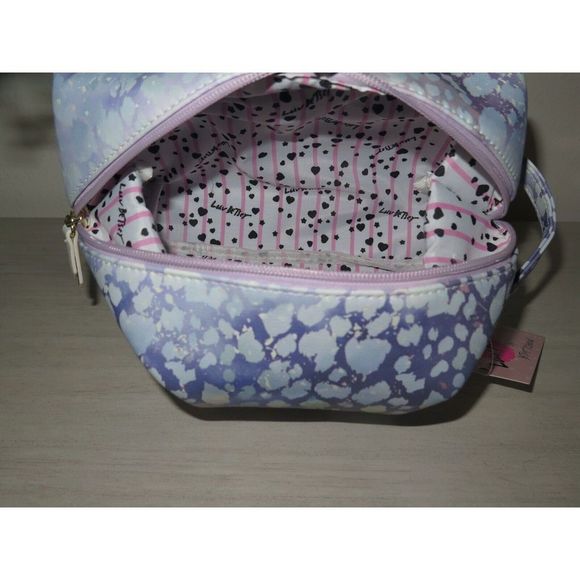 Betsey Johnson CLB-1023 Purple Multi Leopard Print Loaf Cosmetic Bag - Picture 6 of 12